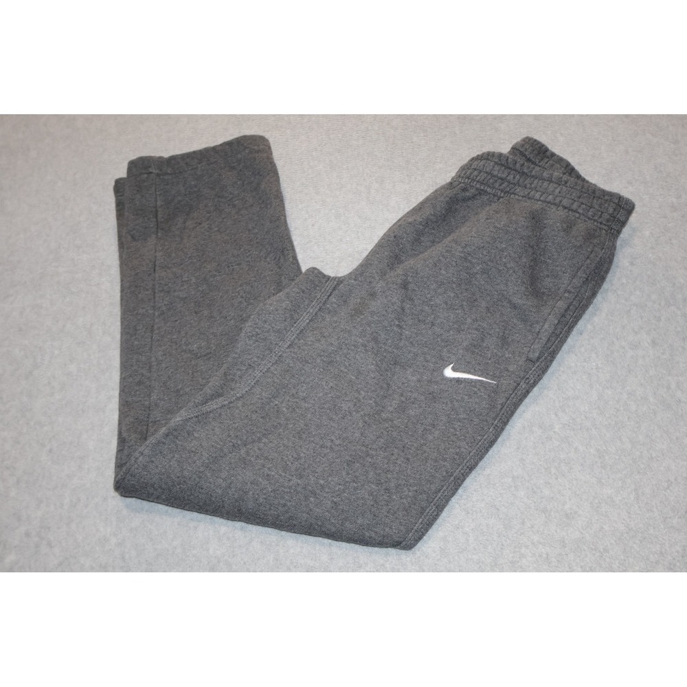 Nike Sweatpants Mens Small Gray Fleece Embroidered Straight Leg Gym Workout **